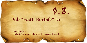 Váradi Borbála névjegykártya